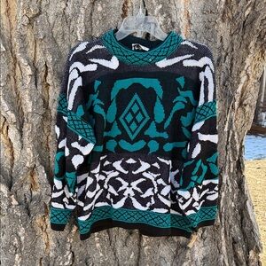 Helium 100% acrylic pullover knit sweater unisex vintage